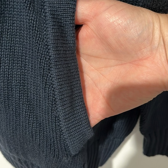 LL Bean Men's Full Zip Sweater Navy Blue 90s Cozy Cabin - Picture 6 of 13